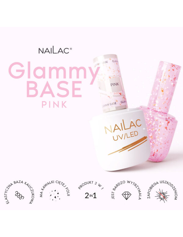 NAILAC Hybryda BAZA Glammy PINK 7ml.