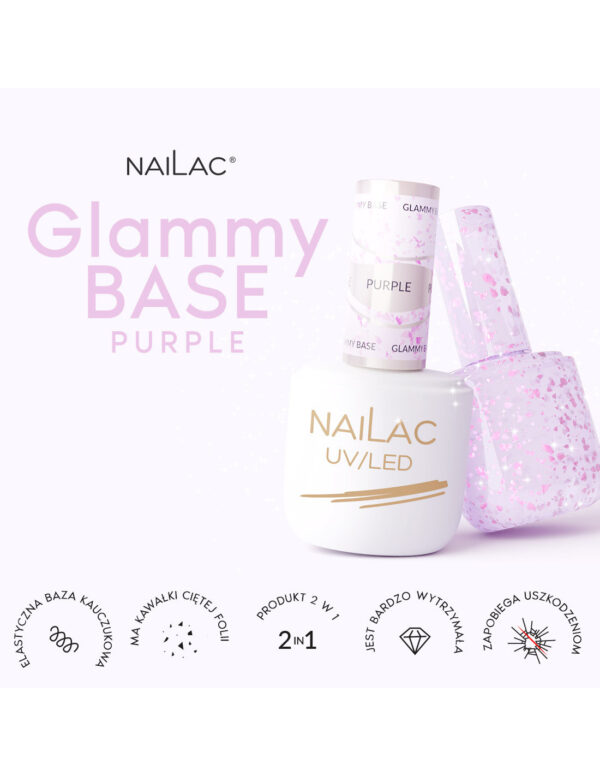 NAILAC Hybryda BAZA Glammy PURPLE 7ml.