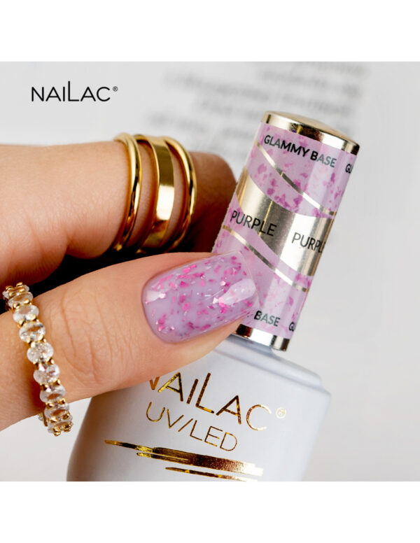 NAILAC Hybryda BAZA Glammy PURPLE 7ml.