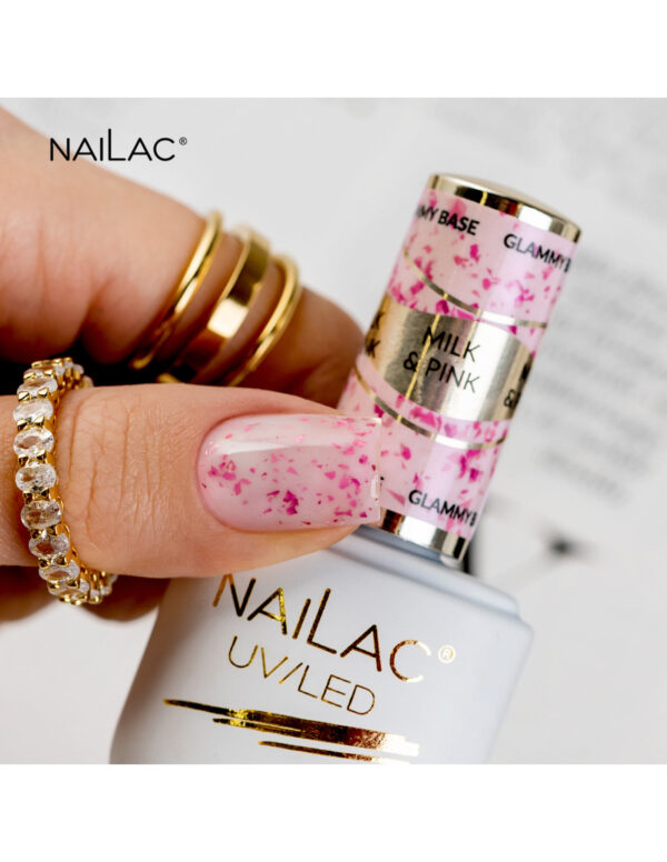 NAILAC Hybryda BAZA Glammy MILK & PINK 7ml