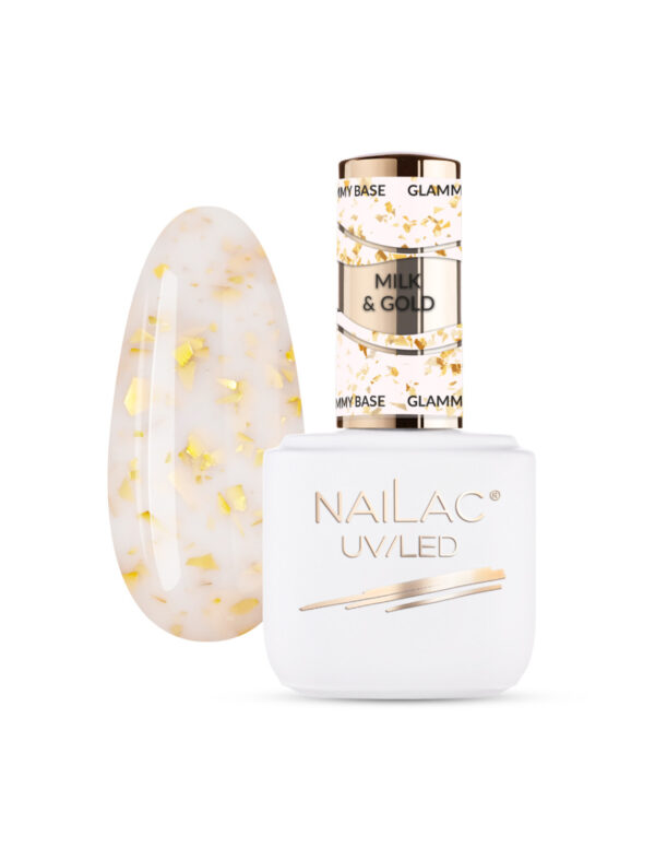 NAILAC Hybryda BAZA Glammy MILK & GOLD 7ml