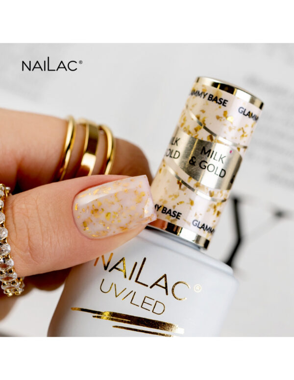 NAILAC Hybryda BAZA Glammy MILK & GOLD 7ml