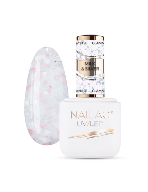 NAILAC Hybryda BAZA Glammy MILK & SILVER 7ml