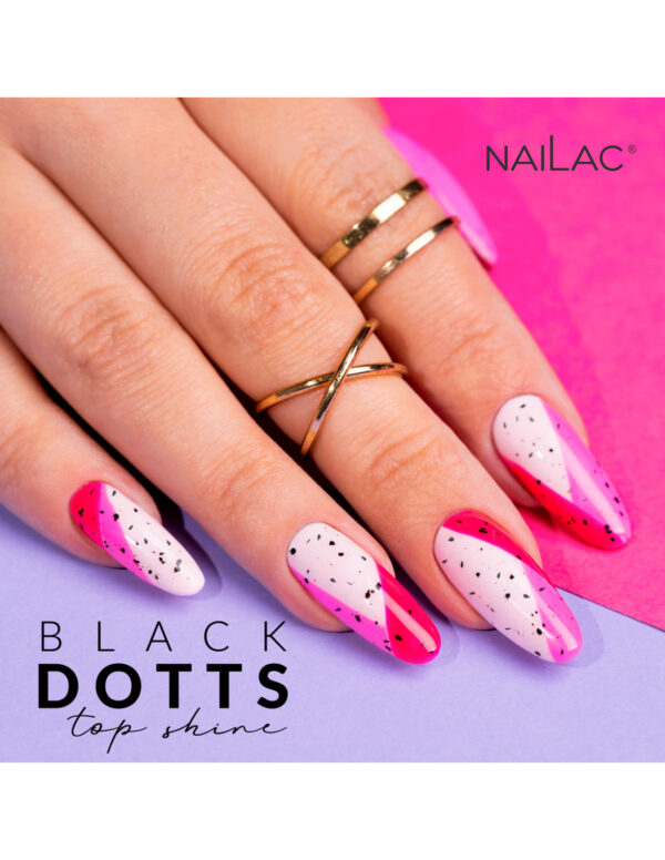 NAILAC Hybryda TOP BLACK DOTTS SHINE NW 7ml.