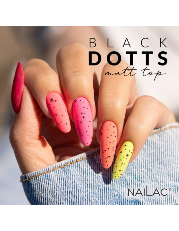 NAILAC Hybryda TOP BLACK DOTTS MATT NW 7ml.