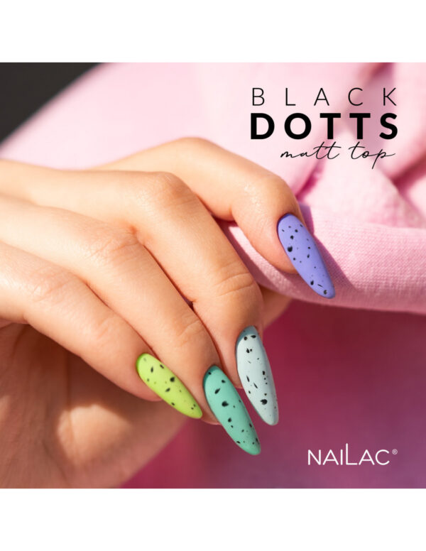 NAILAC Hybryda TOP BLACK DOTTS MATT NW 7ml.