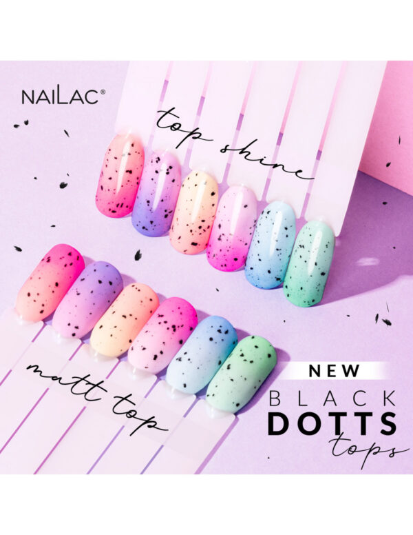 NAILAC Hybryda TOP BLACK DOTTS MATT NW 7ml.