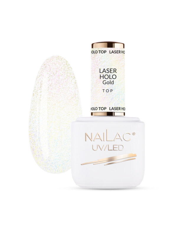 NAILAC Hybryda TOP HOLO LASER NW 7ml GOLD