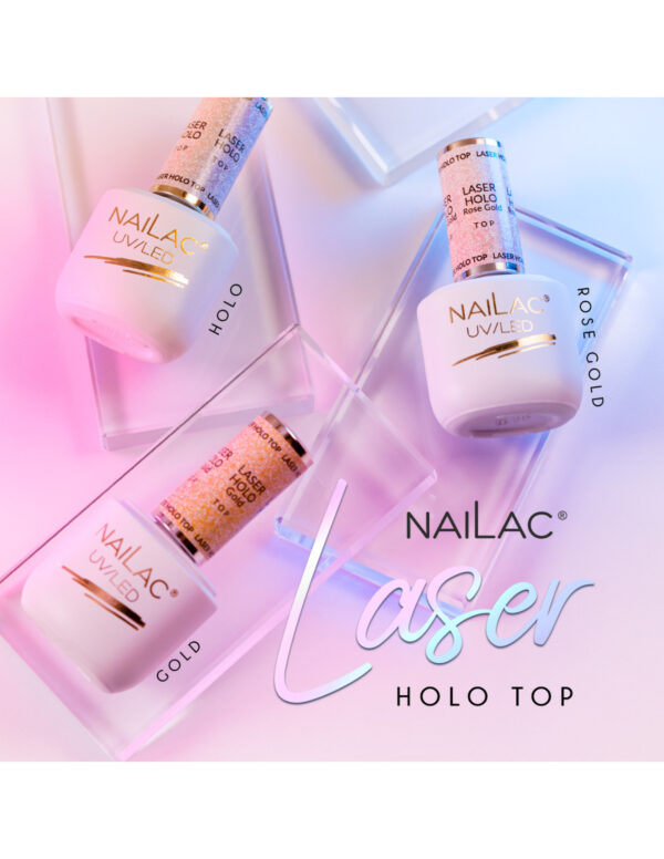 NAILAC Hybryda TOP HOLO LASER NW 7ml ROSE GOLD