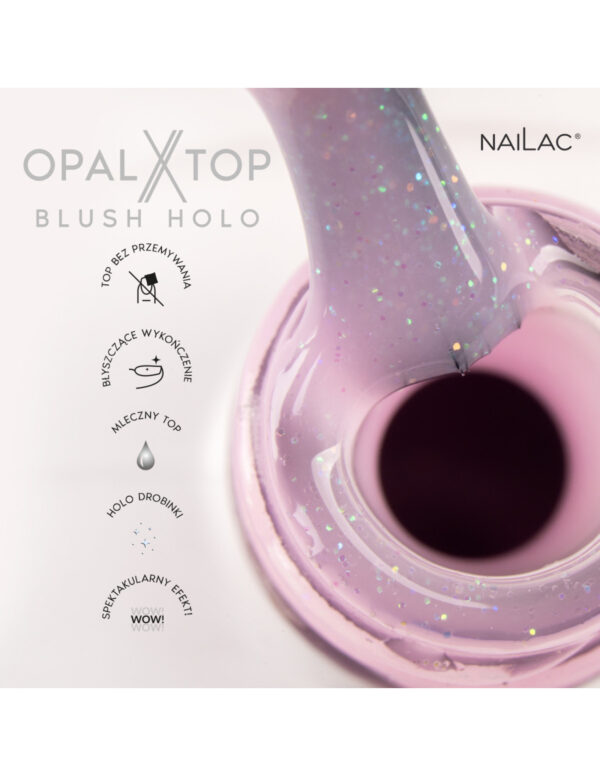 NAILAC Hybryda TOP OPALX 7ml BLUSH HOLO