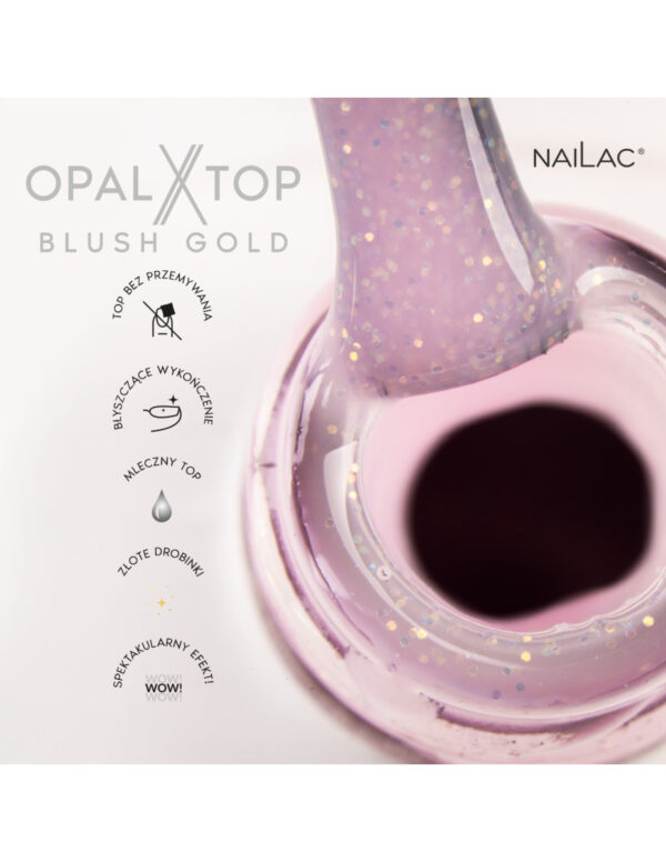 NAILAC Hybryda TOP OPALX 7ml BLUSH GOLD