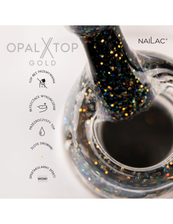 NAILAC Hybryda TOP OPALX 7ml GOLD