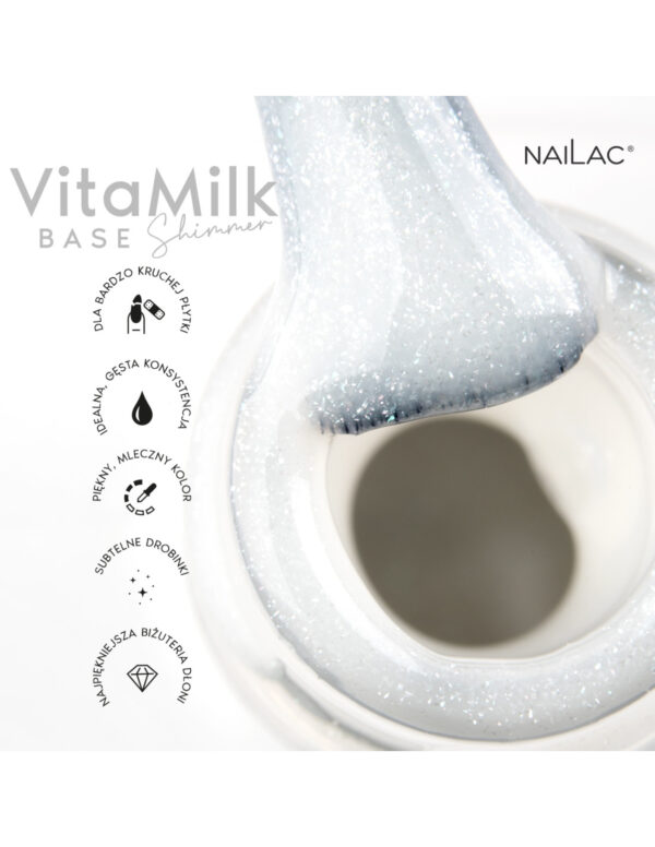 NAILAC Hybryda BAZA VITAMILK Shimmer 7ml