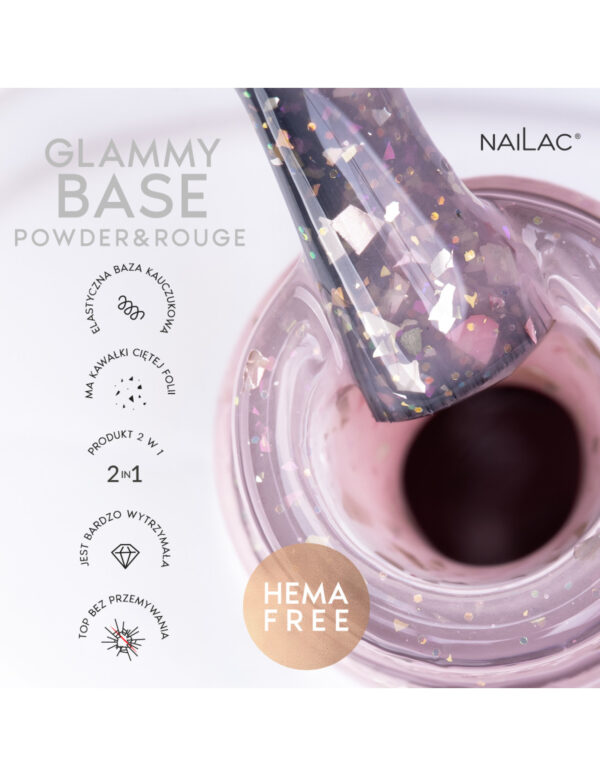 NAILAC Hybryda BAZA Glammy 7ml POWDER & ROUGE